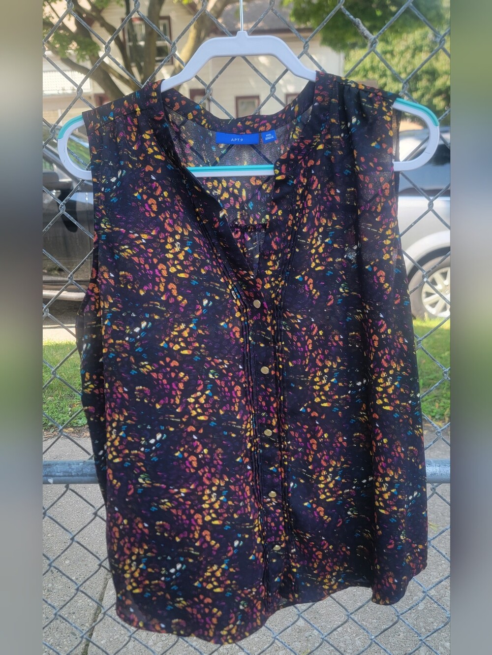 Apt. 9 Multicolor Print Sleeveless Blouse XXL